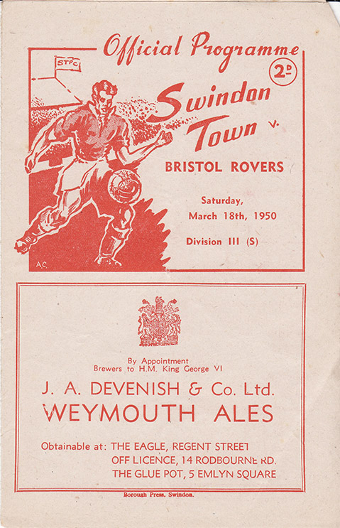 <b>Saturday, March 18, 1950</b><br />vs. Bristol Rovers (Home)